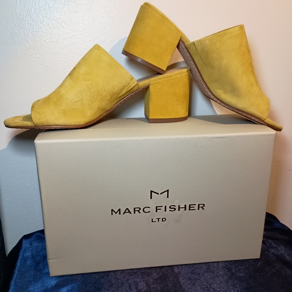 Marc Fisher Rain Yellow Suede Women's Shoes 7.5M